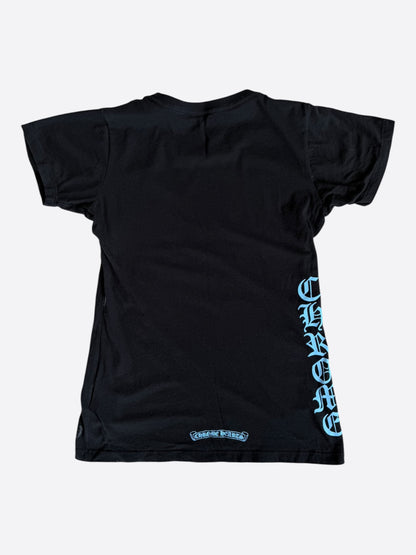 Chrome Hearts Black & Blue Script Logo Women's T-Shirt