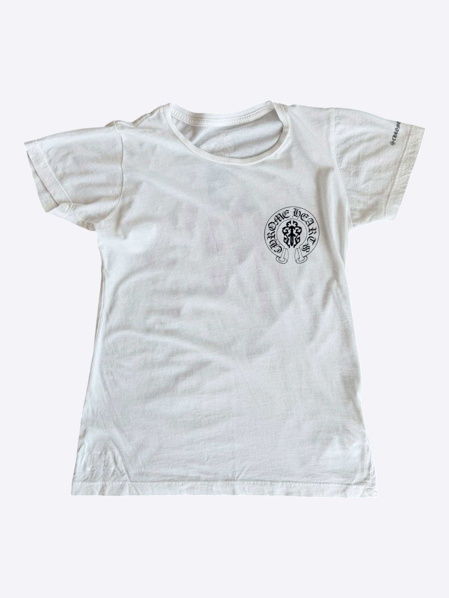 Chrome Hearts White & Black USA Triple Cross Logo Women's T-Shirt