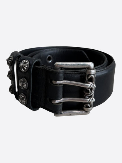 Chrome Hearts Black & Silver Double Pin Roller Belt