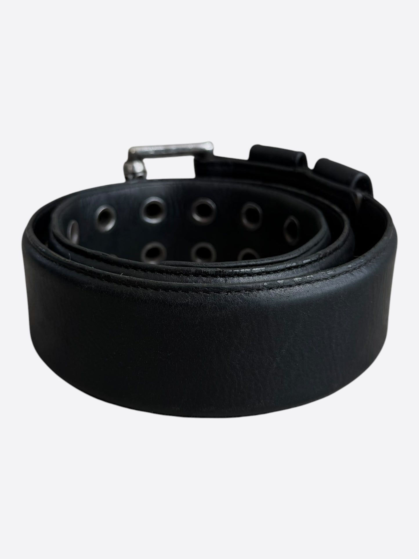 Chrome Hearts Black & Silver Double Pin Roller Belt