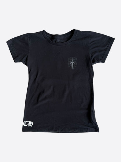 Chrome Hearts Black & White Wine Dagger Logo Women's T-Shirt