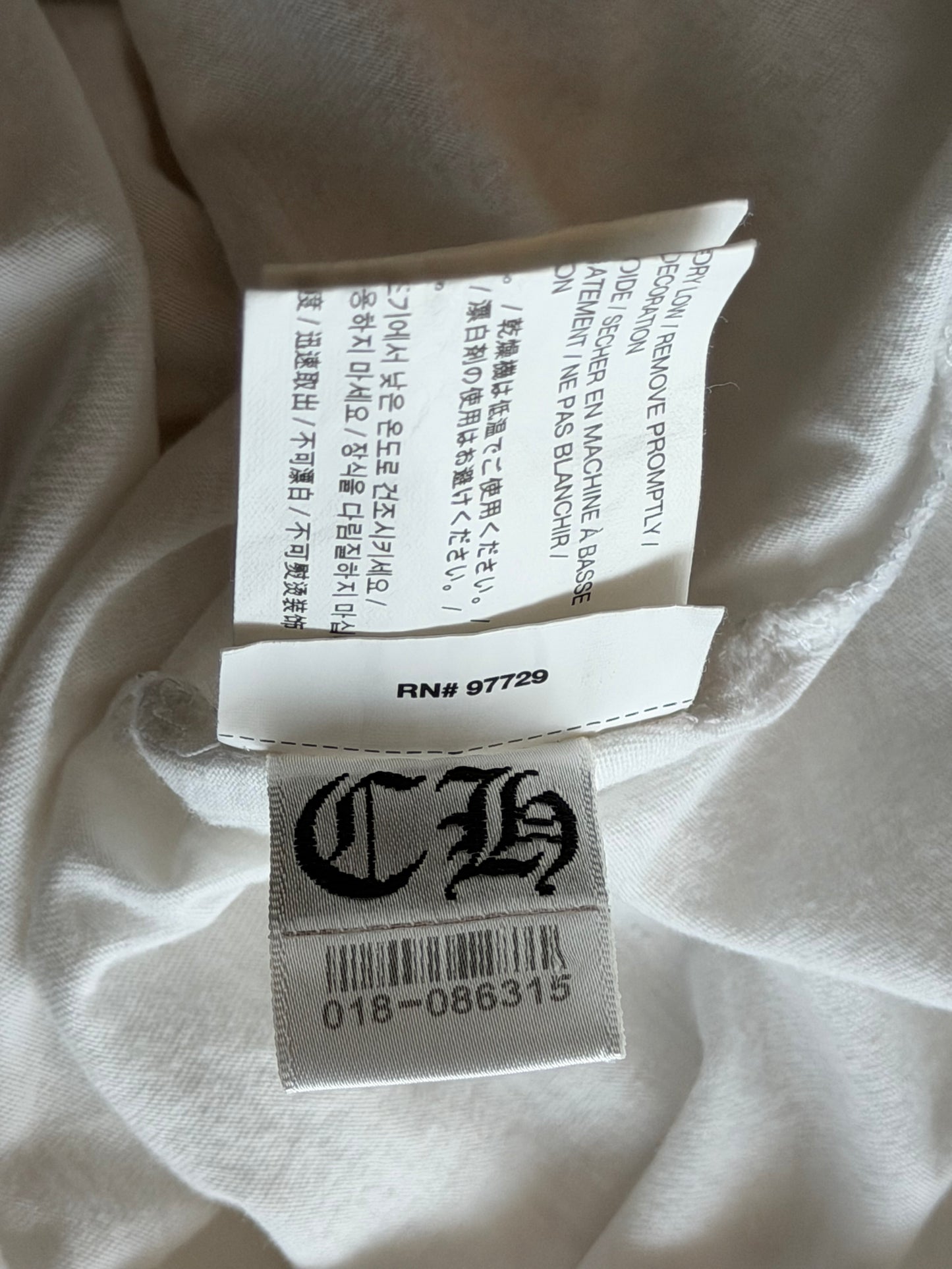 Chrome Hearts White & Black Cross Logo Women's T-Shirt