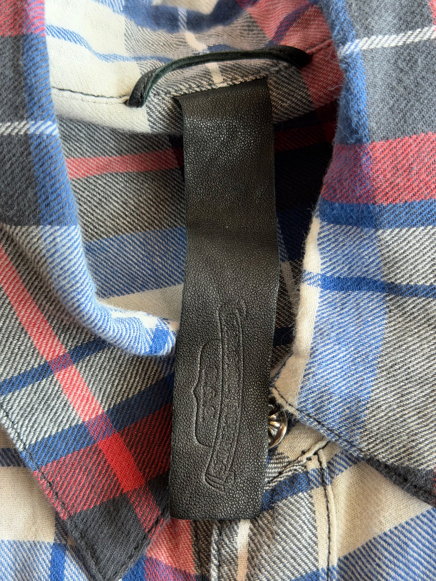 Chrome Hearts Matty Boy White & Blue Sex Recrods Cross Patch Flannel