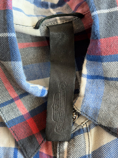 Chrome Hearts Matty Boy White & Blue Sex Recrods Cross Patch Flannel