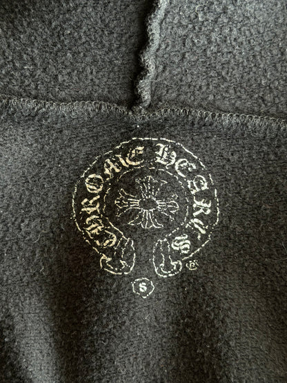 Chrome Hearts Black & White Fleur Logo Zip Up Hoodie
