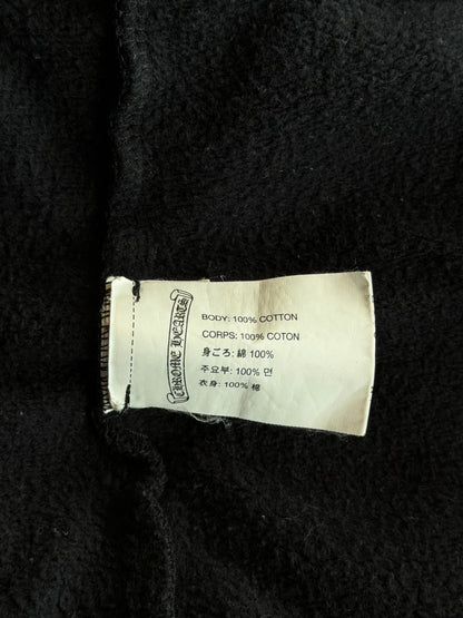 Chrome Hearts Black & White Fleur Logo Zip Up Hoodie