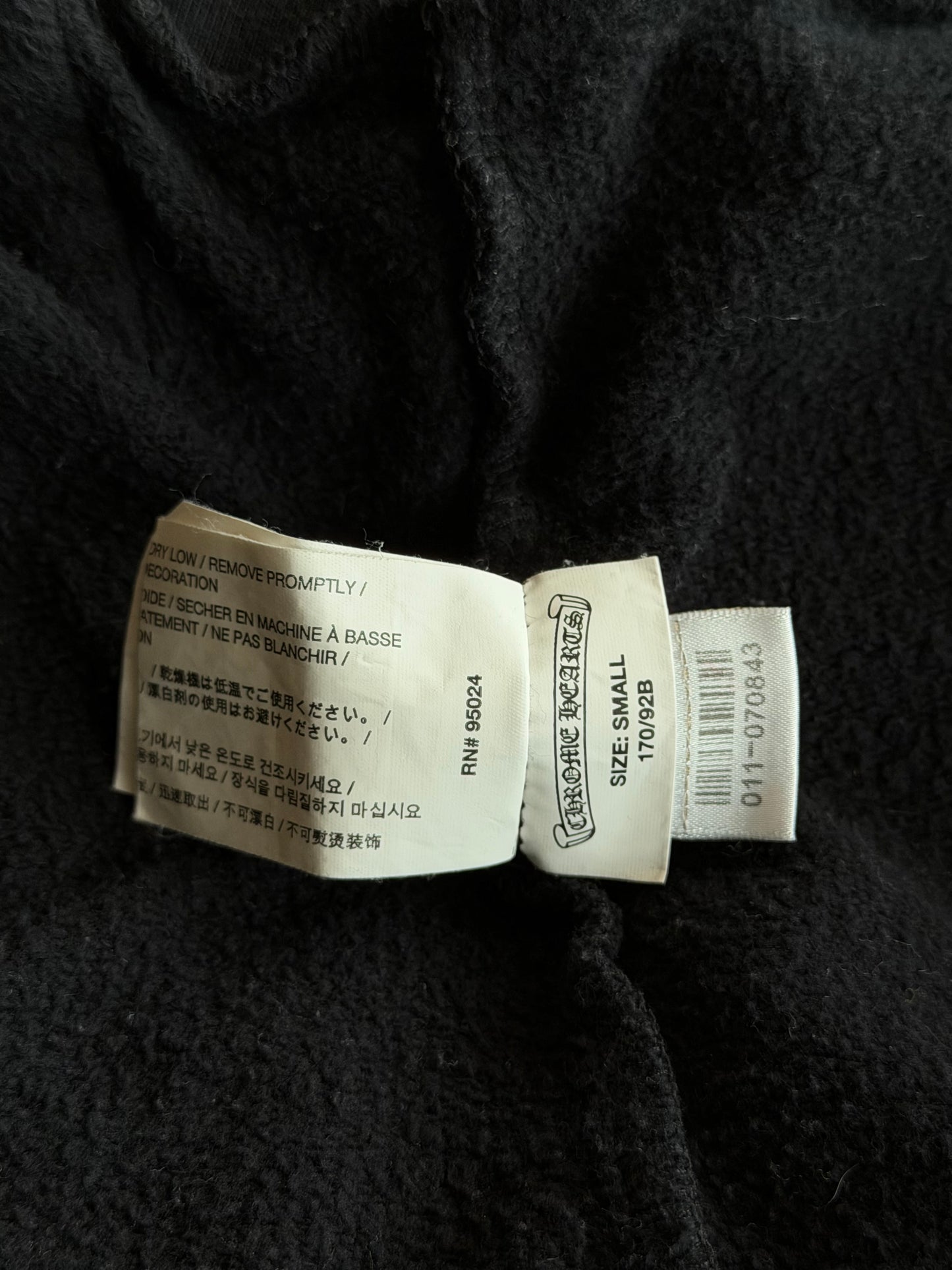 Chrome Hearts Black & White Fleur Logo Zip Up Hoodie