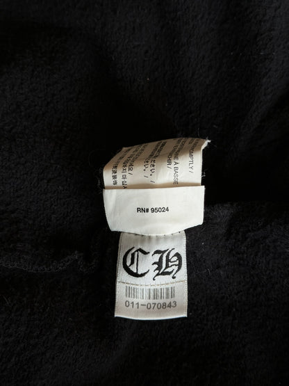 Chrome Hearts Black & White Fleur Logo Zip Up Hoodie
