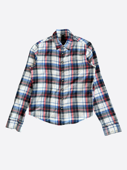 Chrome Hearts Matty Boy White & Blue Sex Recrods Cross Patch Flannel