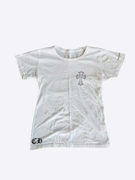 Chrome Hearts White & Black Cross Logo Women's T-Shirt