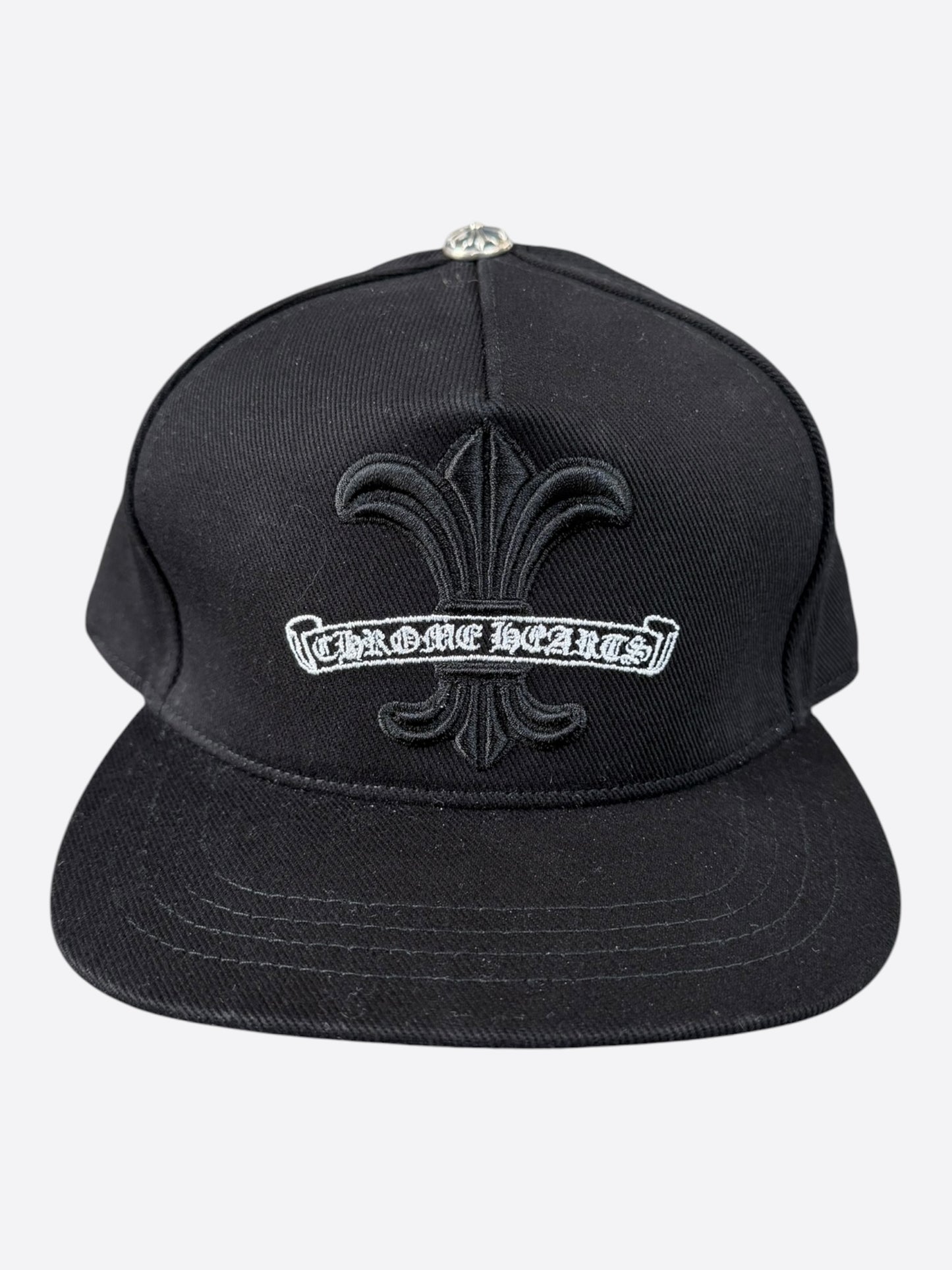 Chrome Hearts Black & White Fleur Logo Hat