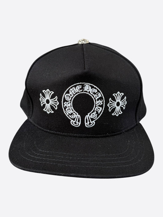 Chrome Hearts Black & White Horseshoe Logo Hat