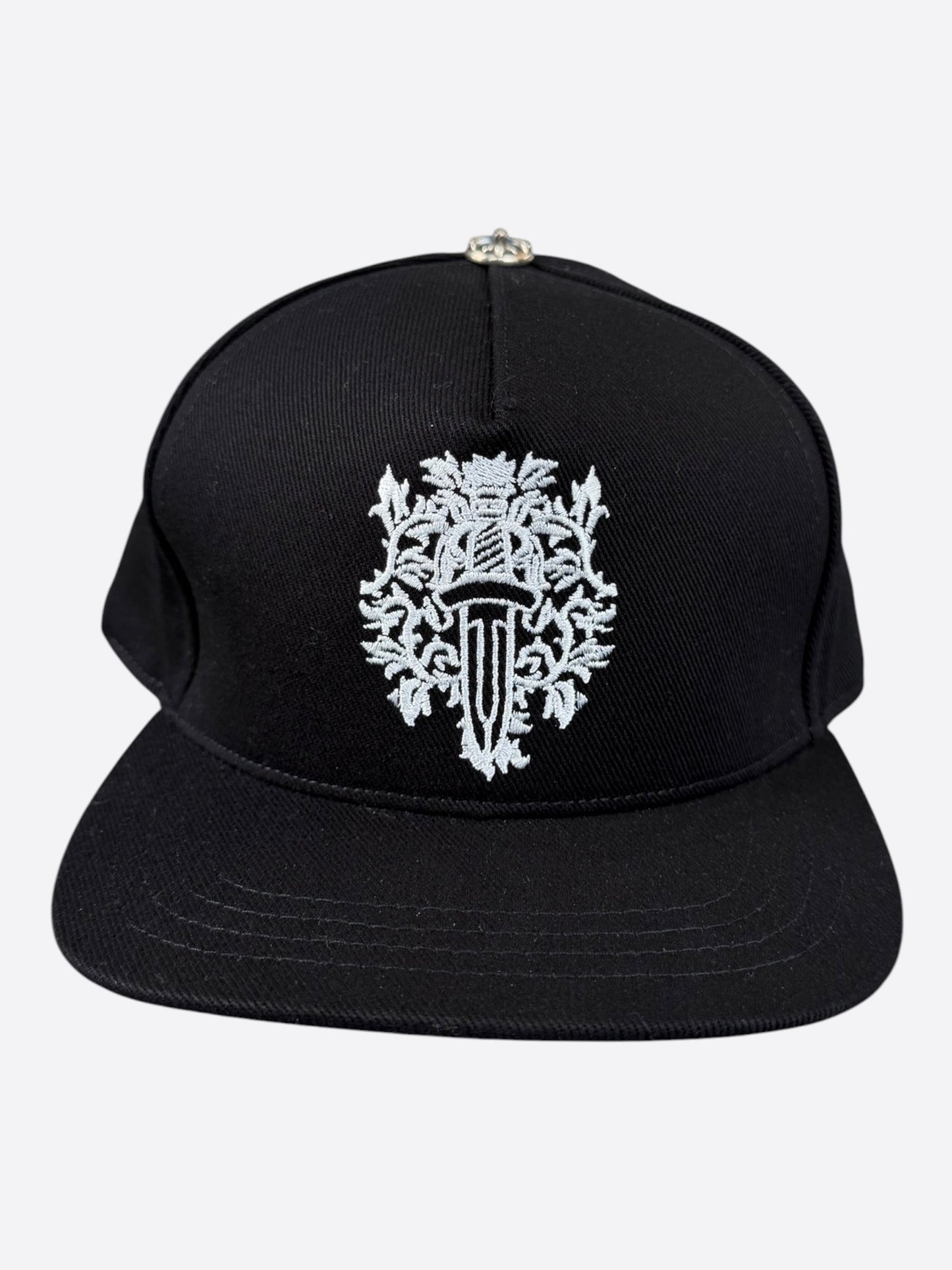 Chrome Hearts Black & White Wine Dagger Logo Hat