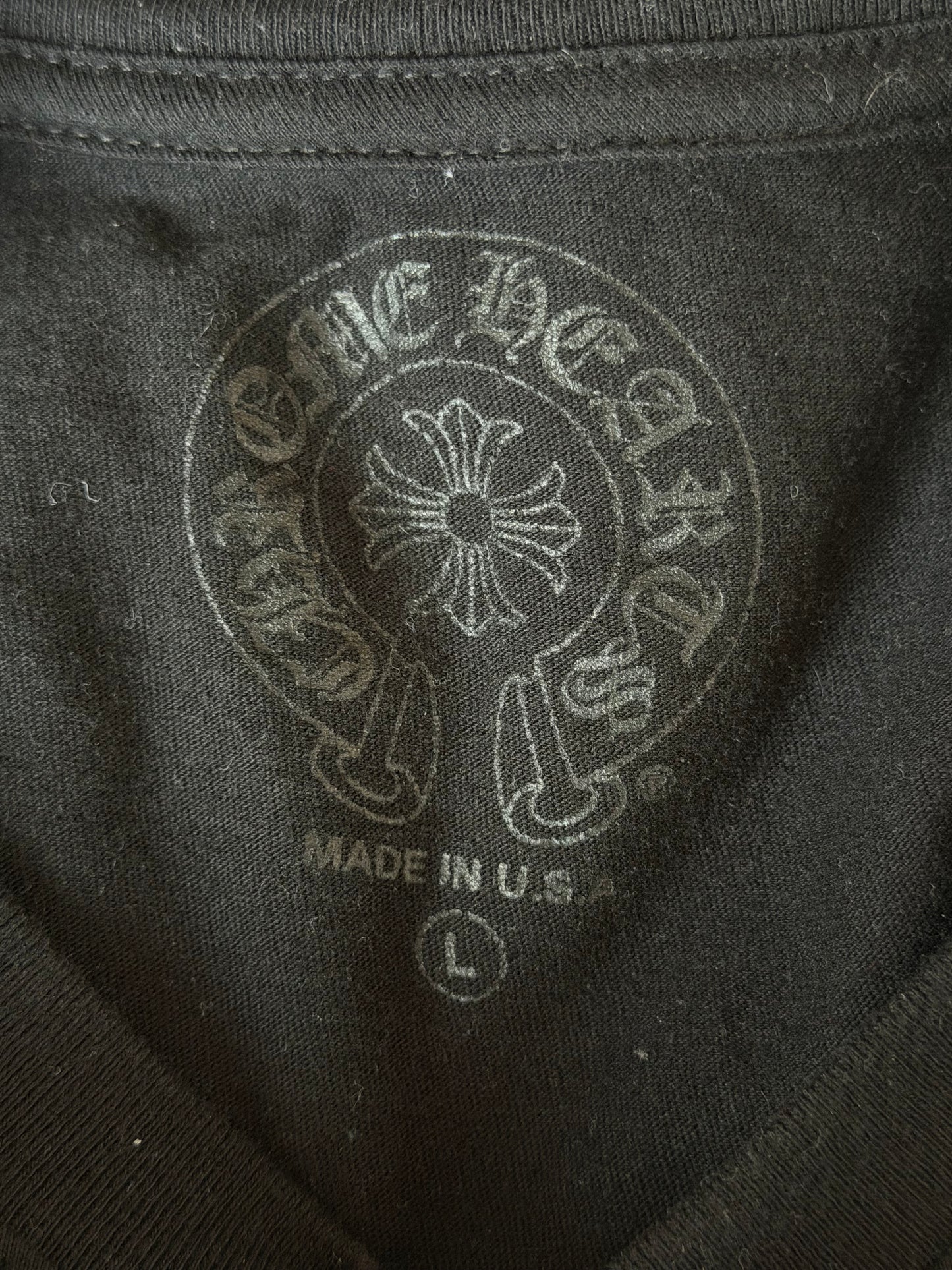 Chrome Hearts Black & White Miami Horseshoe Logo Longsleeve T-Shirt