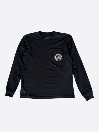 Chrome Hearts Black & White Miami Horseshoe Logo Longsleeve T-Shirt