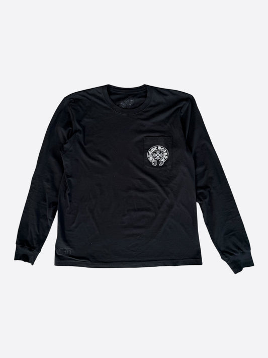 Chrome Hearts Black & White Miami Horseshoe Logo Longsleeve T-Shirt