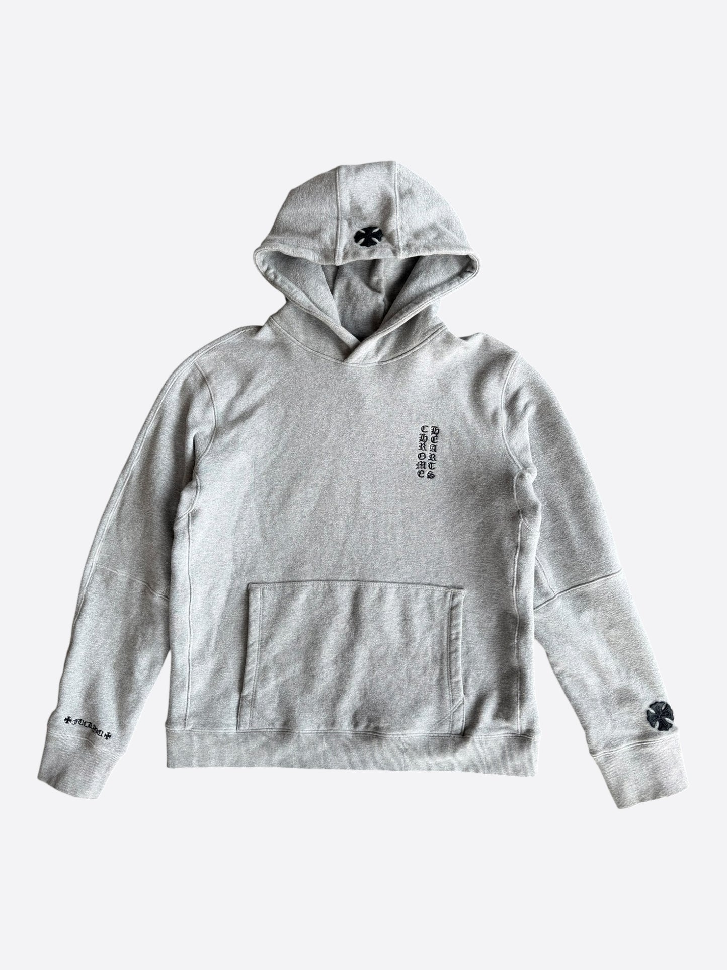 Chrome Hearts Grey & Black Cross Patch Hoodie