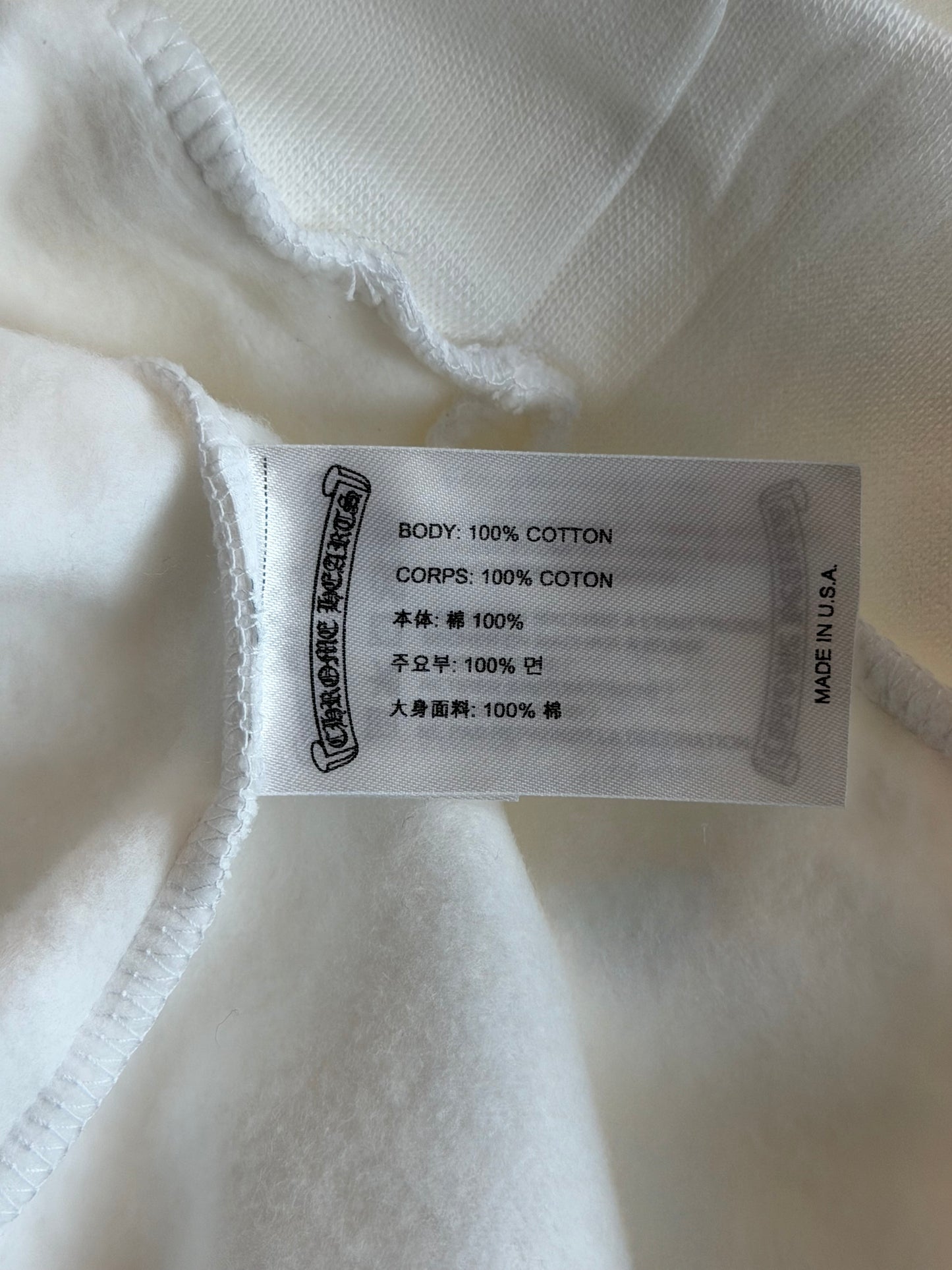 Chrome Hearts White & Silver Foil Script Logo Hoodie
