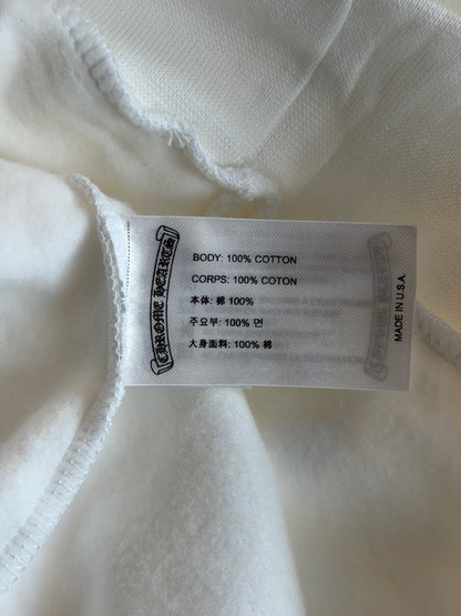 Chrome Hearts White & Silver Foil Script Logo Hoodie