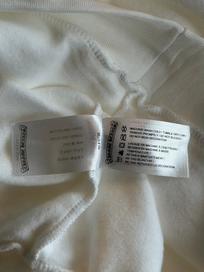 Chrome Hearts White & Silver Foil Script Logo Hoodie