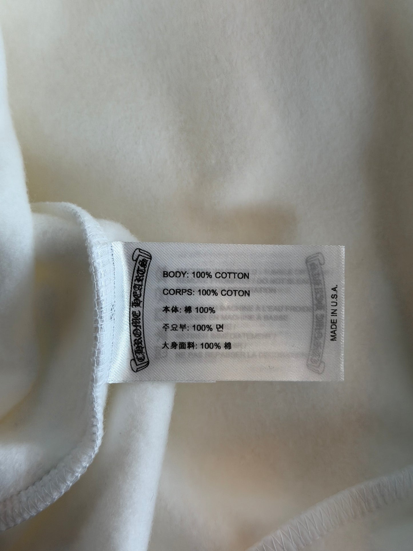 Chrome Hearts White & Silver Foil Script Logo Hoodie