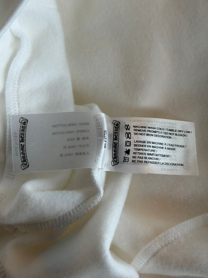 Chrome Hearts White & Silver Foil Script Logo Hoodie