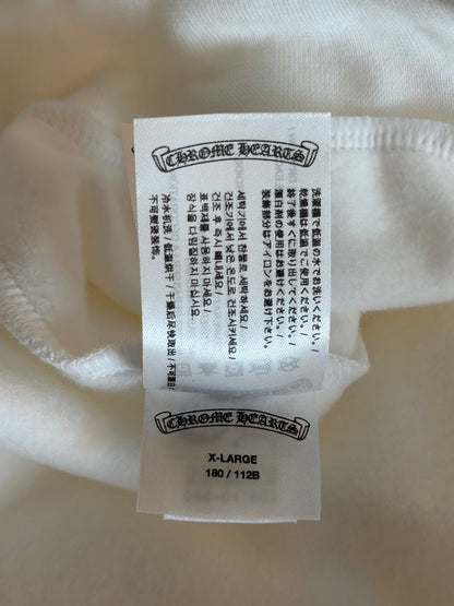 Chrome Hearts White & Silver Foil Script Logo Hoodie