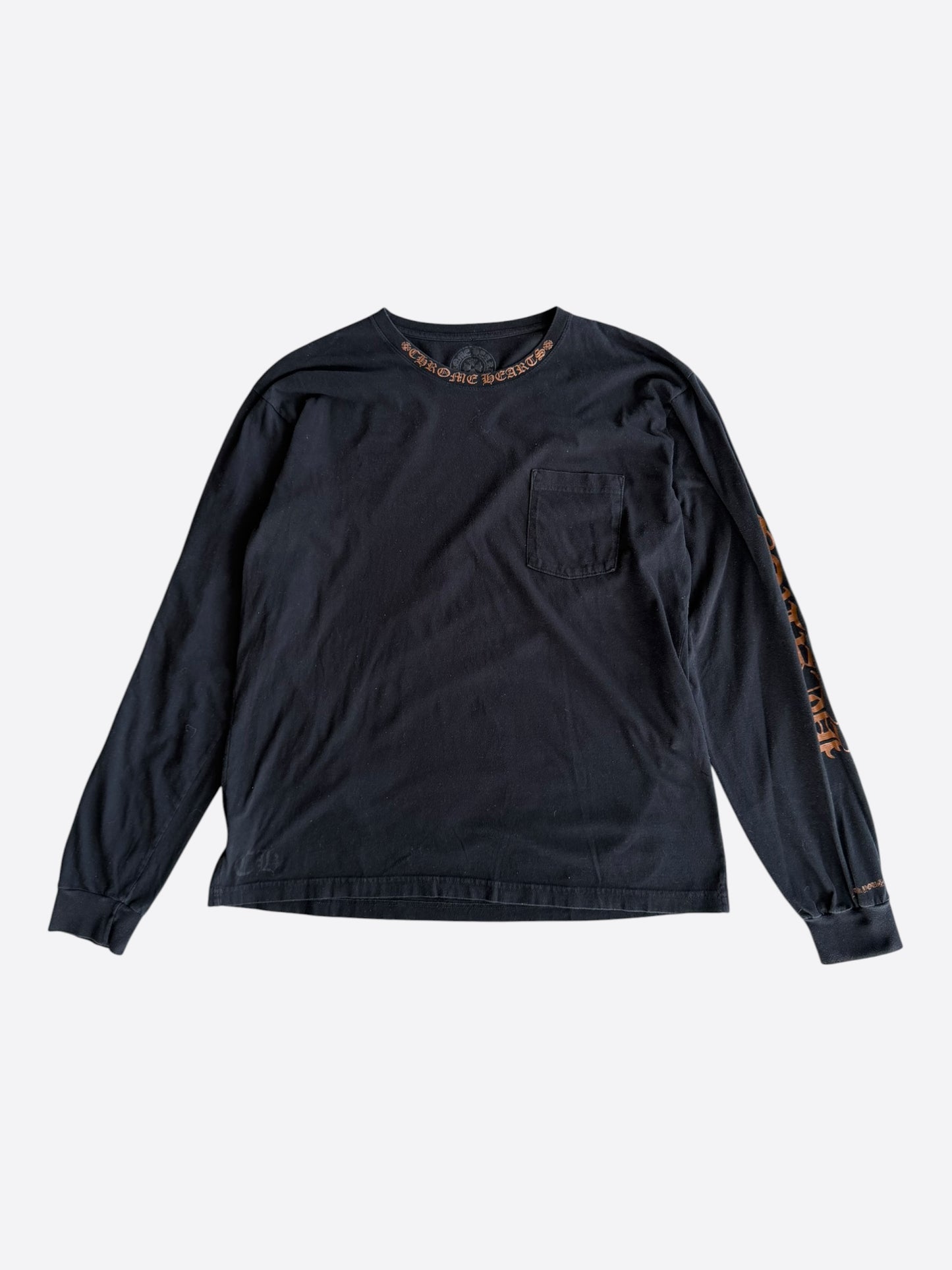 Chrome Hearts Black & Bronze Neck Logo Longsleeve T-Shirt