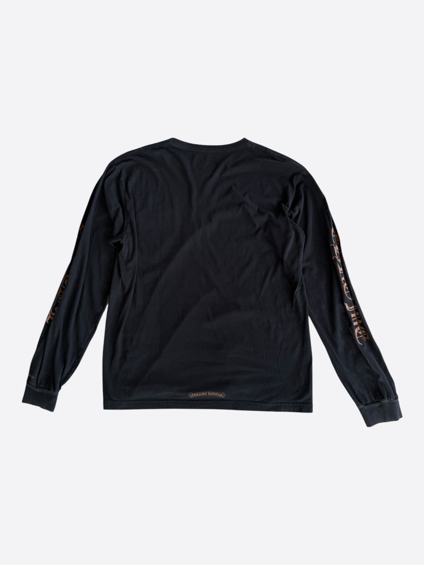 Chrome Hearts Black & Bronze Neck Logo Longsleeve T-Shirt