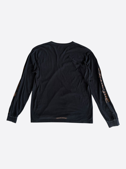 Chrome Hearts Black & Bronze Neck Logo Longsleeve T-Shirt