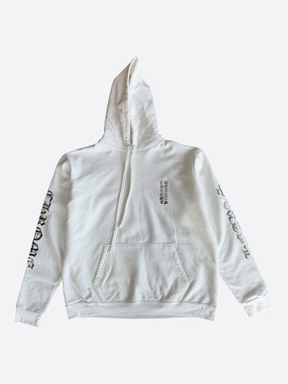 Chrome Hearts White & Silver Foil Script Logo Hoodie
