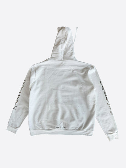 Chrome Hearts White & Silver Foil Script Logo Hoodie