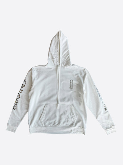 Chrome Hearts White & Silver Foil Script Logo Hoodie