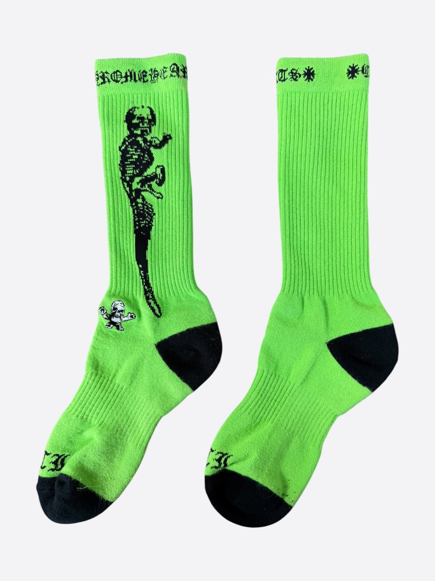 Chrome Hearts Green & Black Foti Graphic Socks