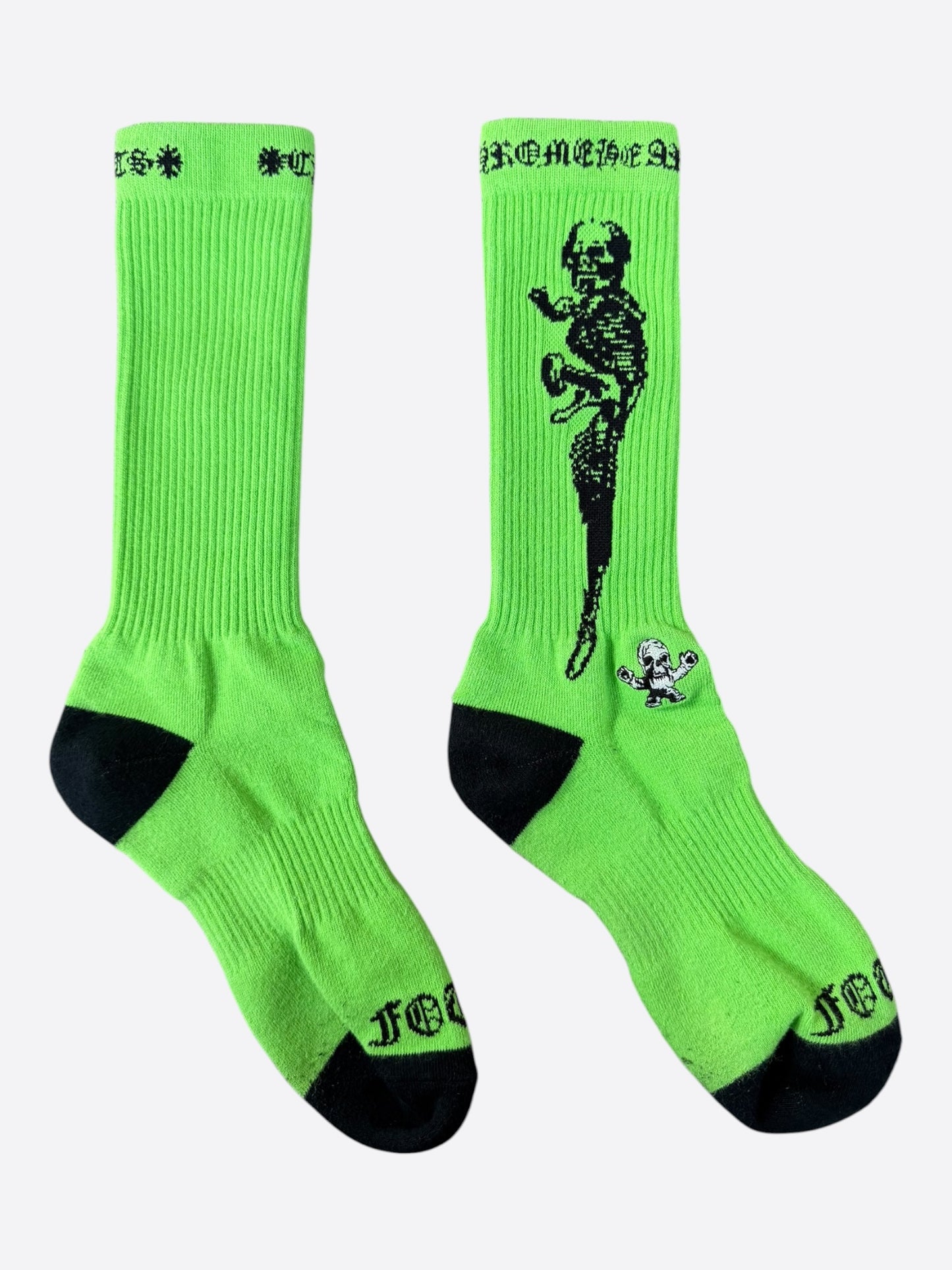 Chrome Hearts Green & Black Foti Graphic Socks