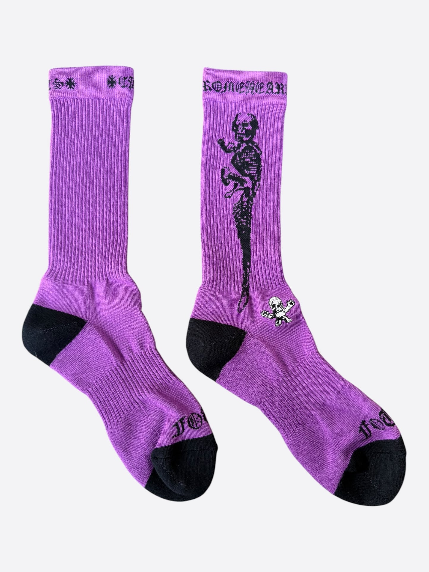 Chrome Hearts Purple & Black Foti Graphic Socks