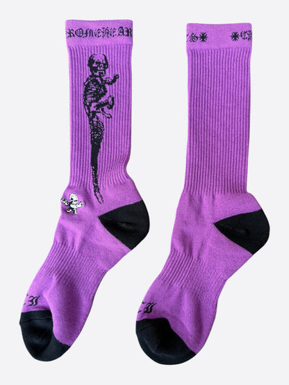 Chrome Hearts Purple & Black Foti Graphic Socks