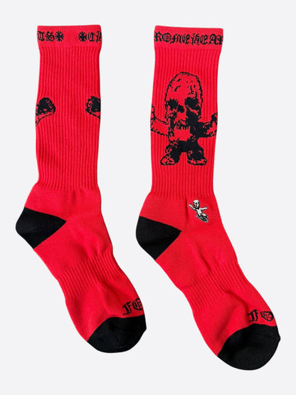 Chrome Hearts Red & Black Foti Graphic Socks