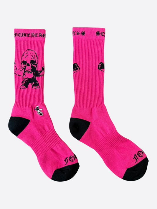 Chrome Hearts Pink & Black Foti Graphic Socks
