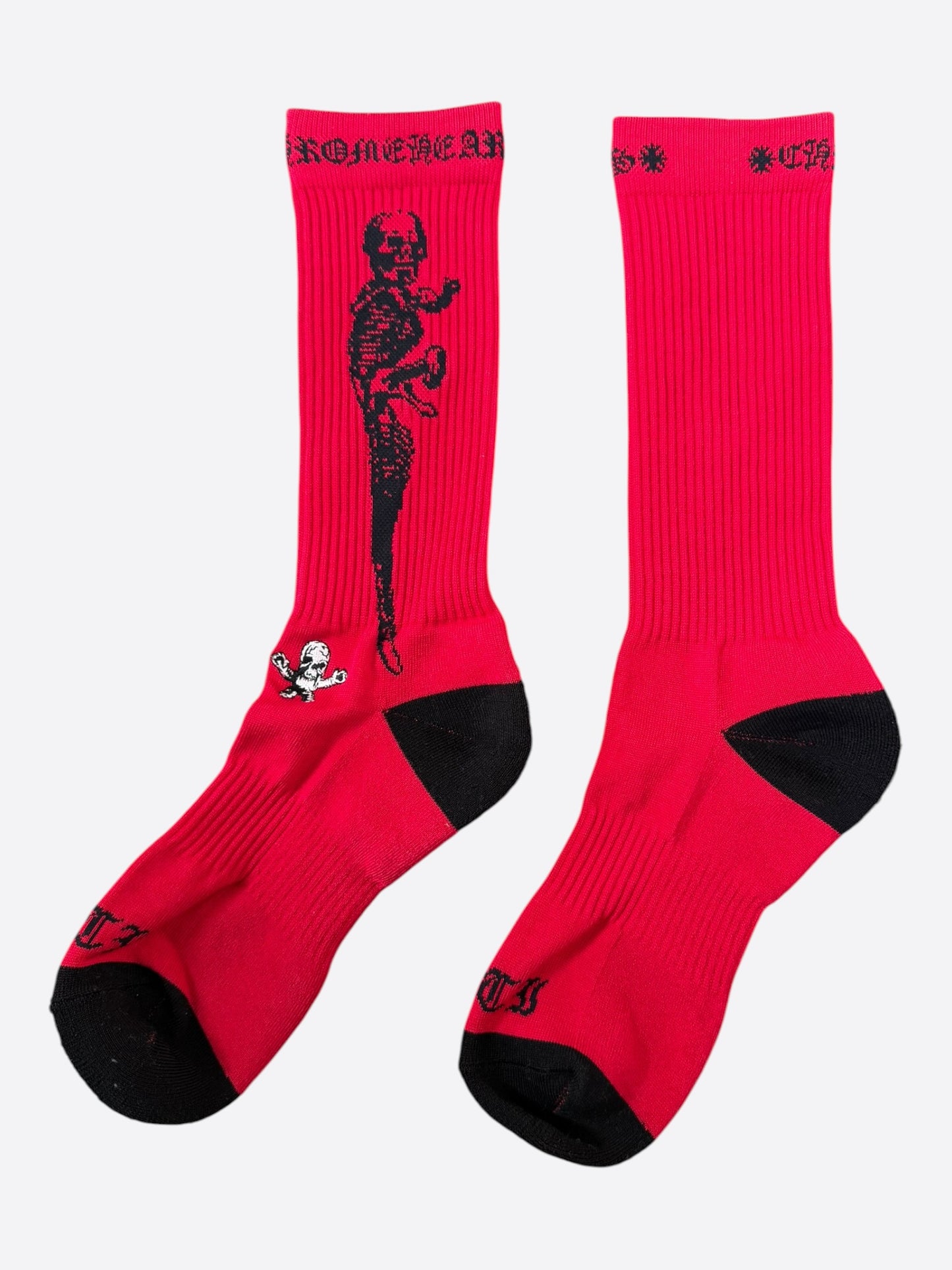 Chrome Hearts Red & Black Foti Graphic Socks