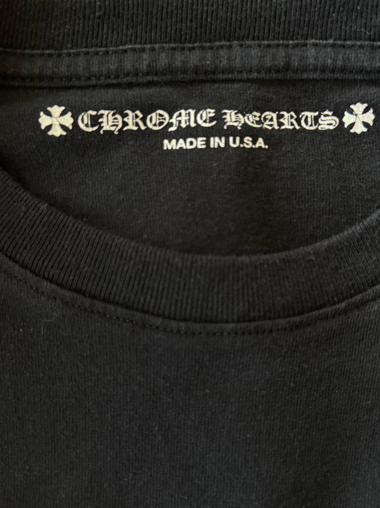 Chrome Hearts Matty Boy Black USA Flag Script Logo Longsleeve T-Shirt