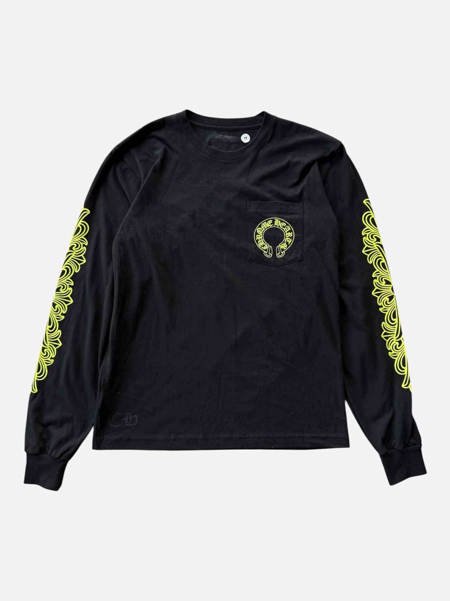 Chrome Hearts Black & Yellow Horseshoe Longsleeve T-Shirt