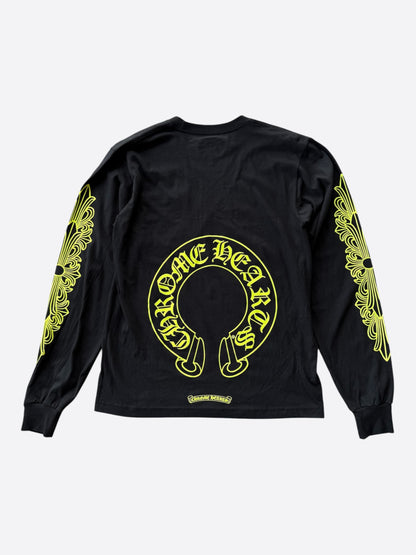 Chrome Hearts Black & Yellow Horseshoe Longsleeve T-Shirt