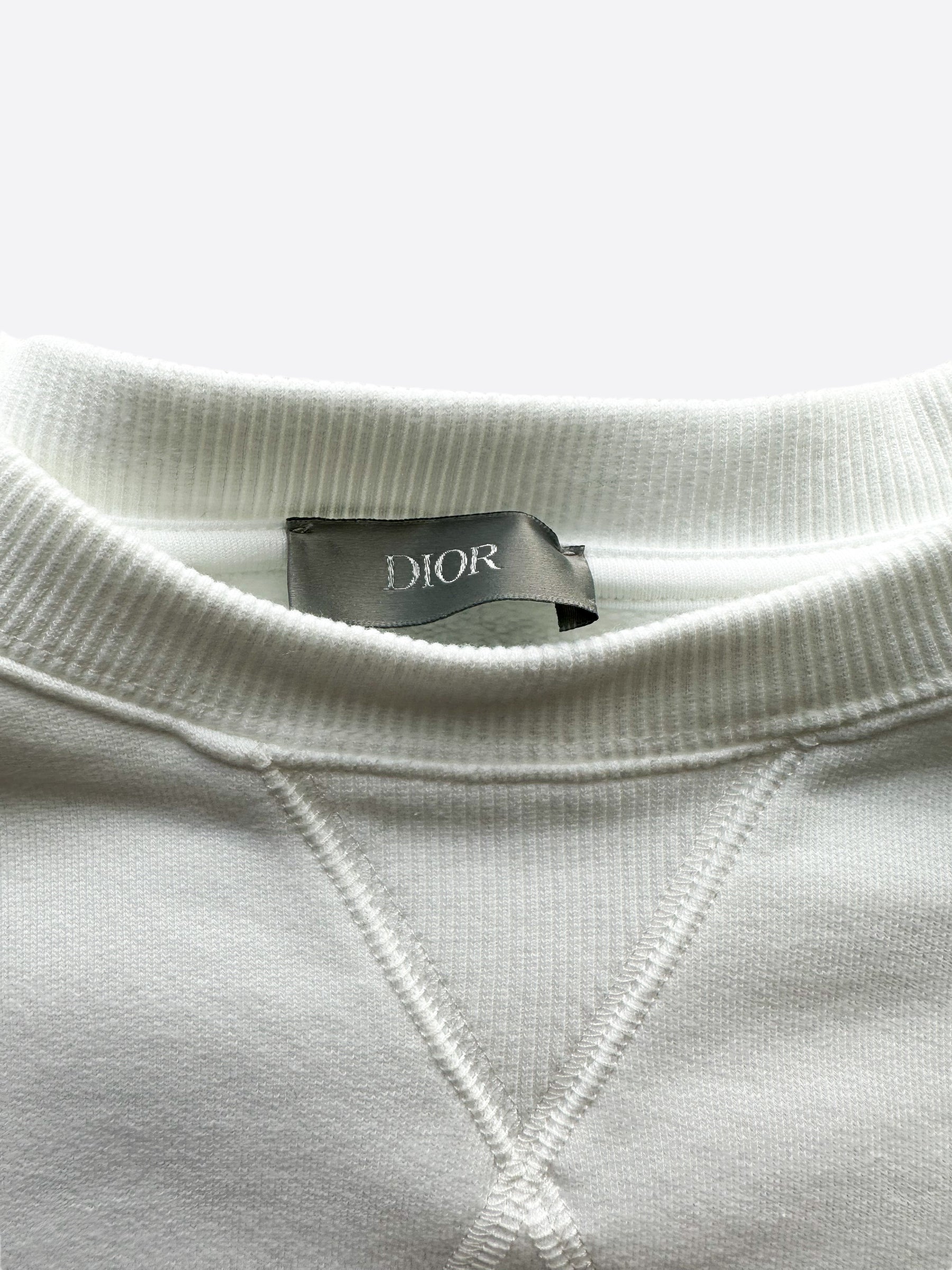 Dior Kenny Scharf White Embroidered Logo Sweater