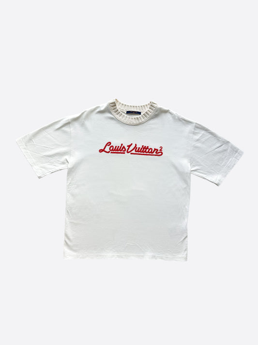 Louis Vuitton x Nigo Embroidered Mockneck Tee White