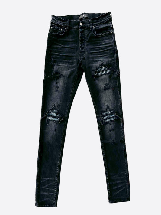 Amiri Aged Black Bandana Patch MX1 Jeans