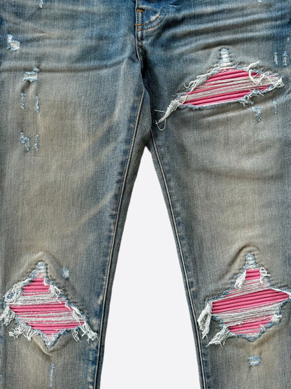 Amiri Blue & Pink Patch MX1 Jeans