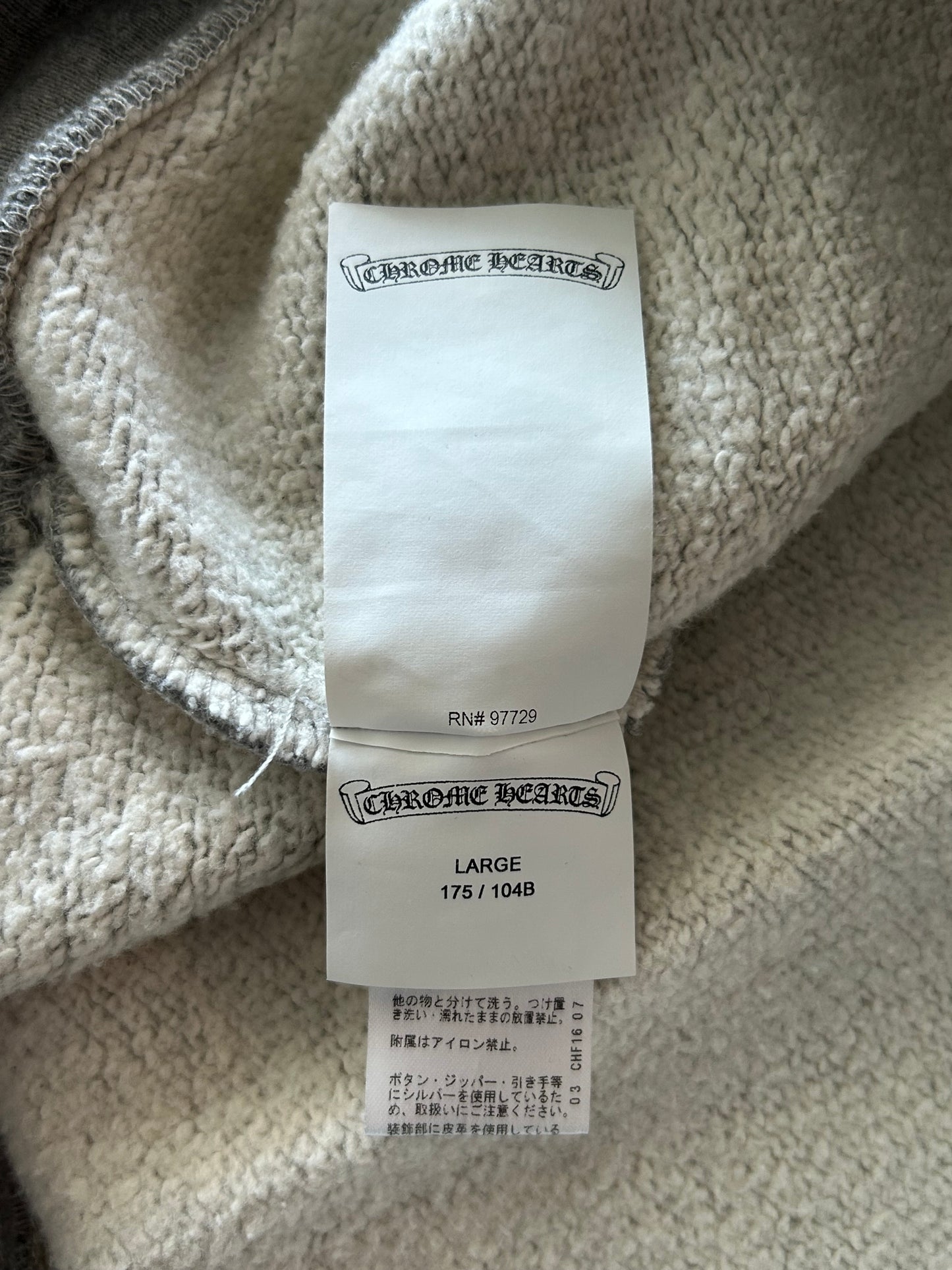Chrome Hearts Grey & Black Triple Cross Patch Paper Jam Sweater