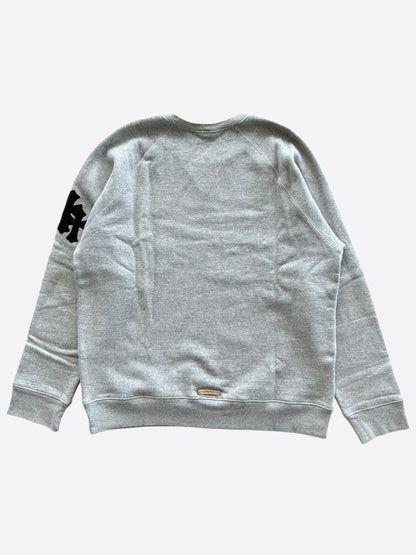 Chrome Hearts Grey & Black Triple Cross Patch Paper Jam Sweater