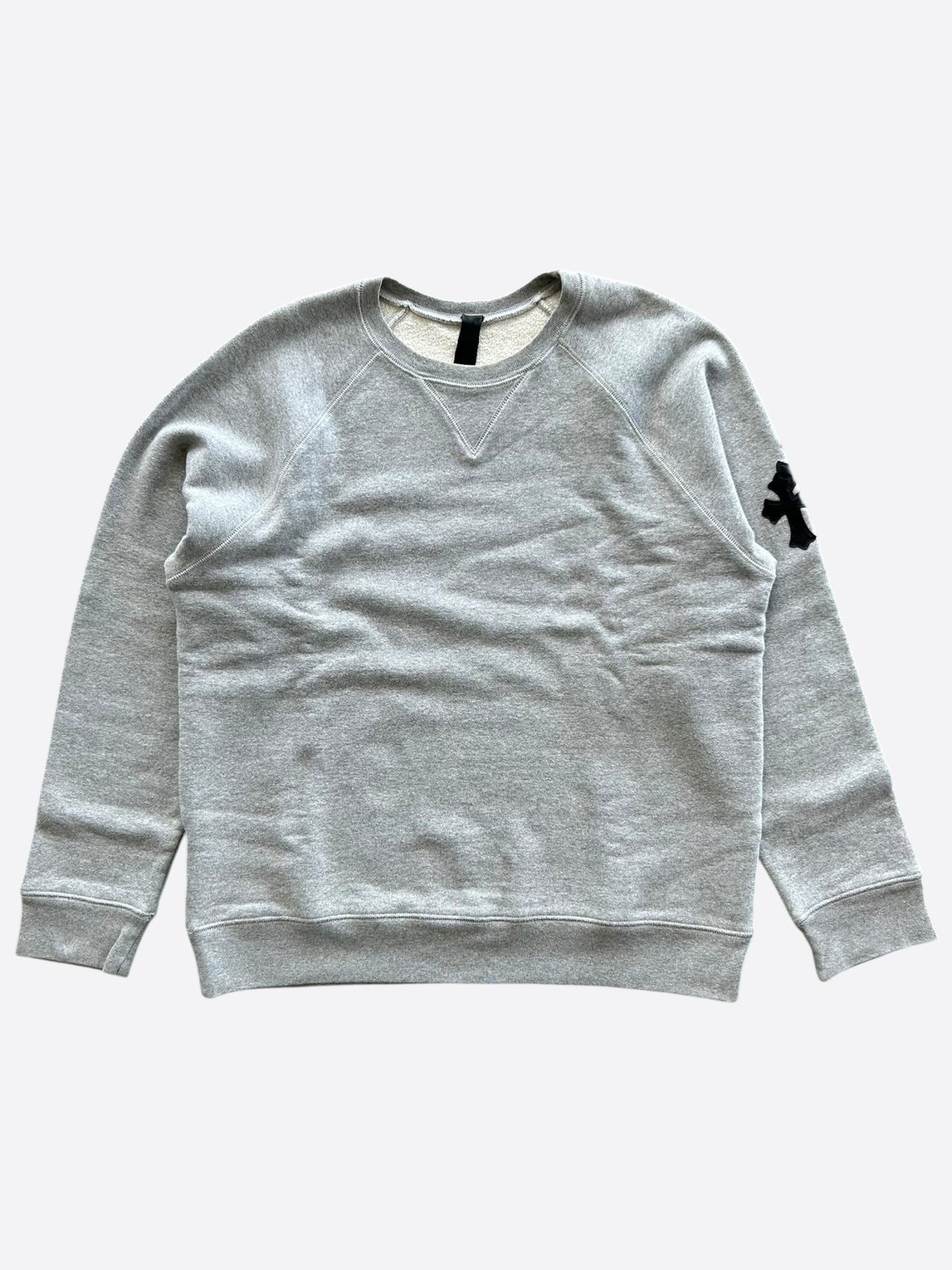 Chrome Hearts Grey & Black Triple Cross Patch Paper Jam Sweater